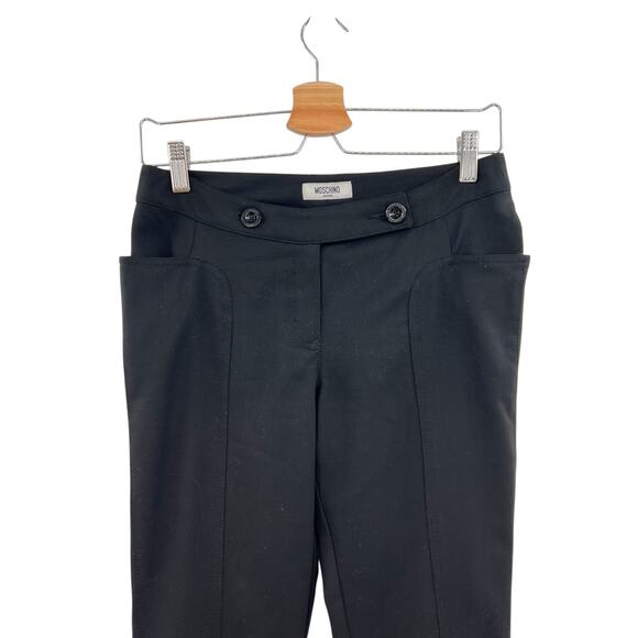 Moschino Jeans‎ Donna Dress Pants Trousers Double Button Waist Black Size US 4 - Picture 2 of 15